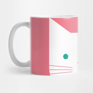 Peek-a-Boo Cat in Pink and Green Mug